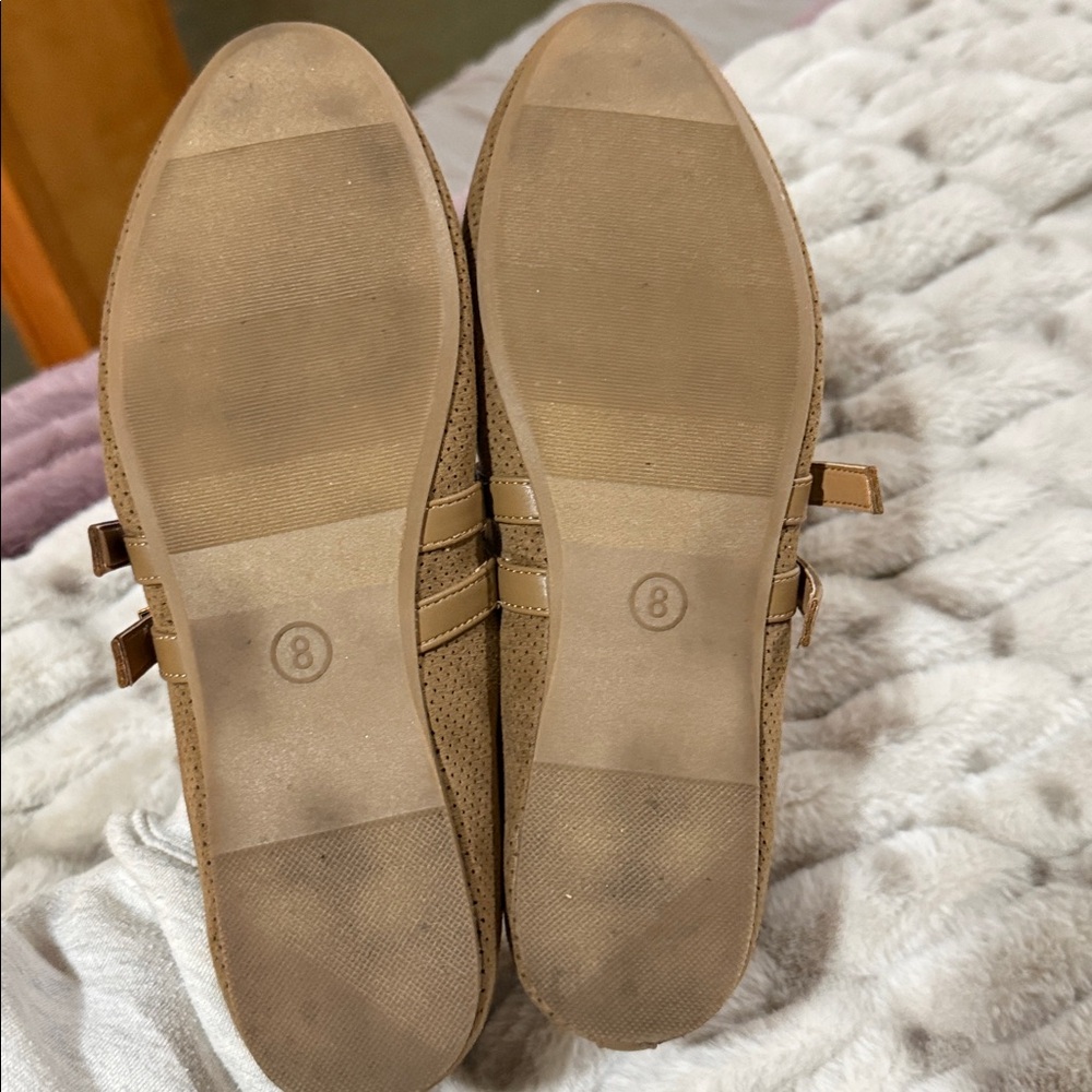 Universal Thread Henrietta Tan Double-Strap Perforated Ballet Flat - Picture 5 of 7